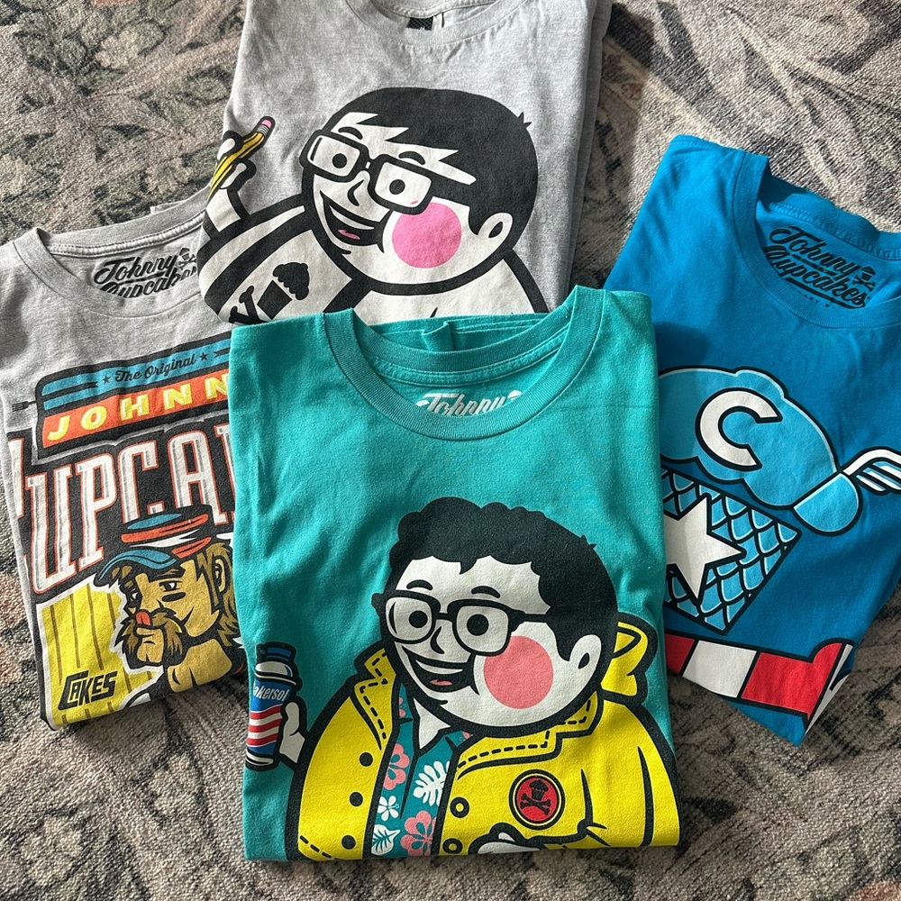 Johnny Cupcakes Graphic T-Shirt Bundle (4)- Size Medium